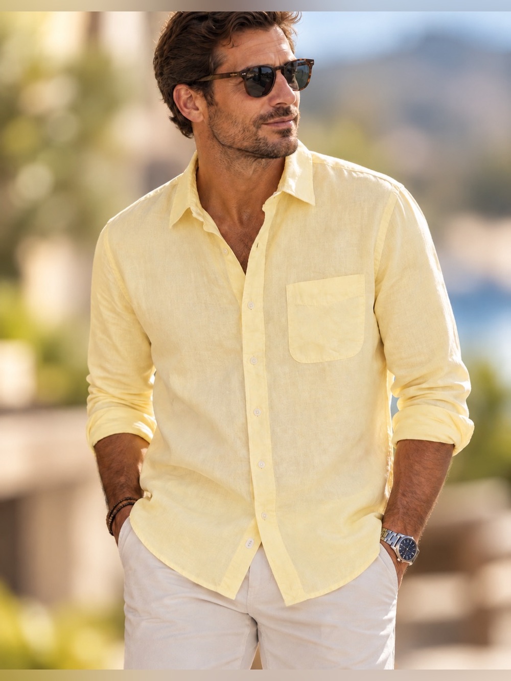 New! J. Crew Men's Washed linen shirt with point collar in Buttermilk - Read